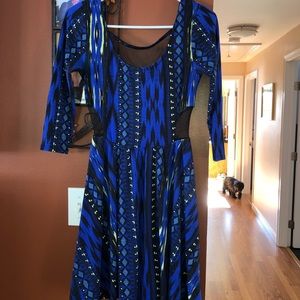 Blue Aztec pattern dress